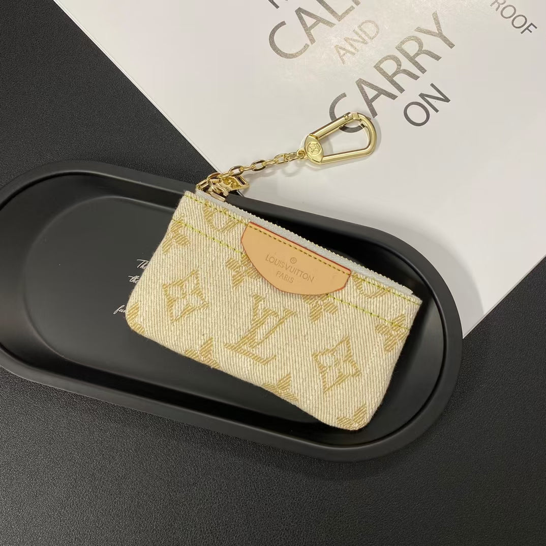 Luxury  Monogram Coin Pouch – Stylish & Compact Keychain Wallet
