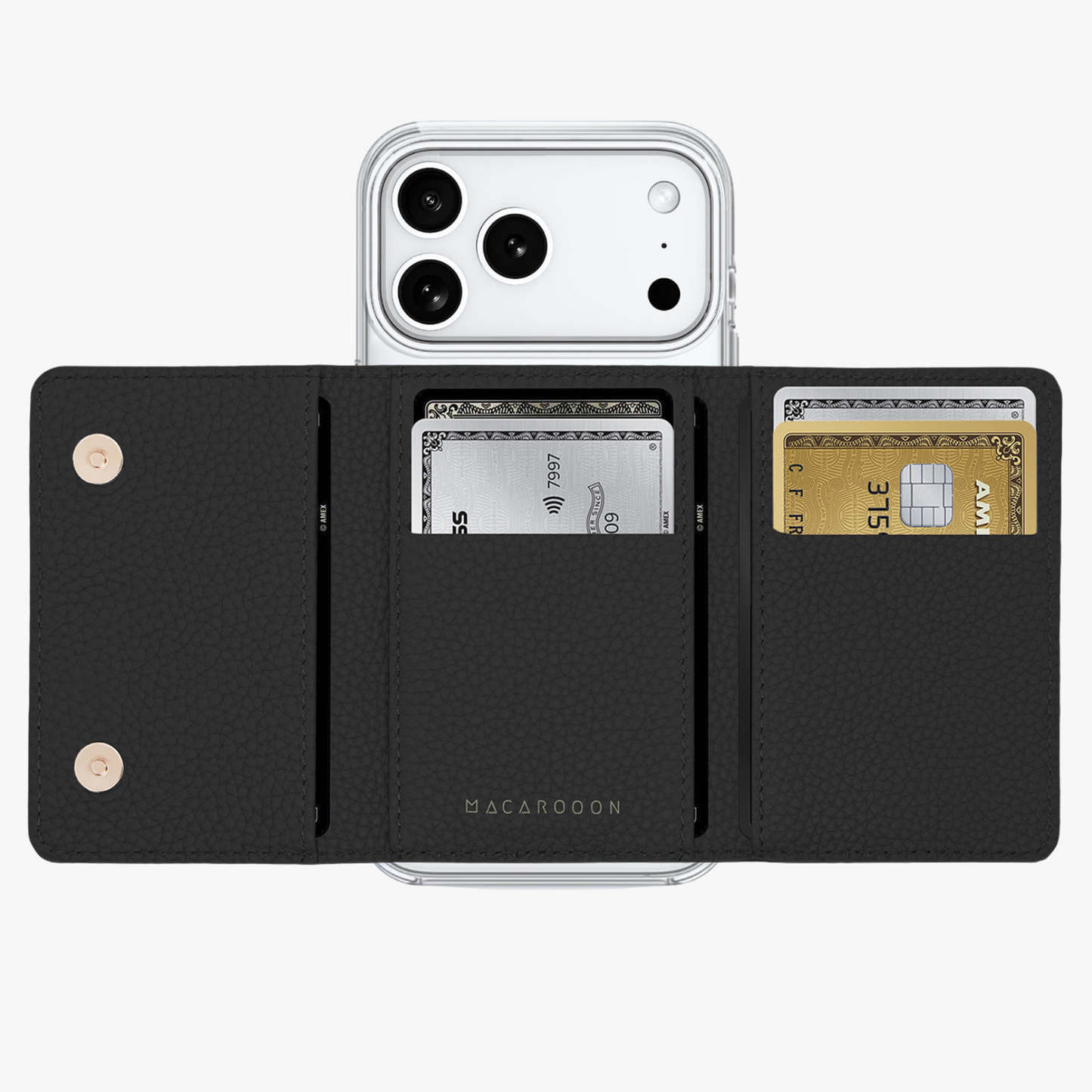 iPhone 17 Pro HD Clear Case with MagSafe Trifold Wallet Set