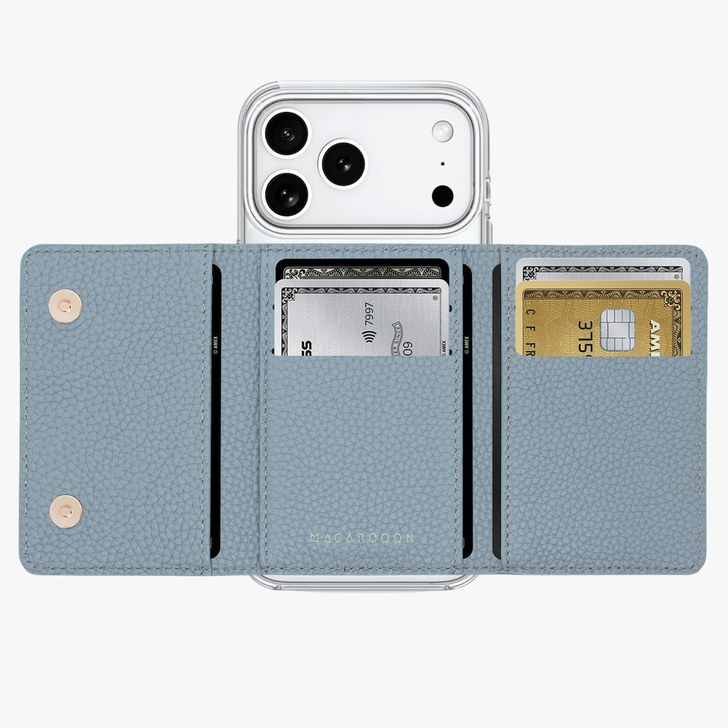 iPhone 17 Pro HD Clear Case with MagSafe Trifold Wallet Set