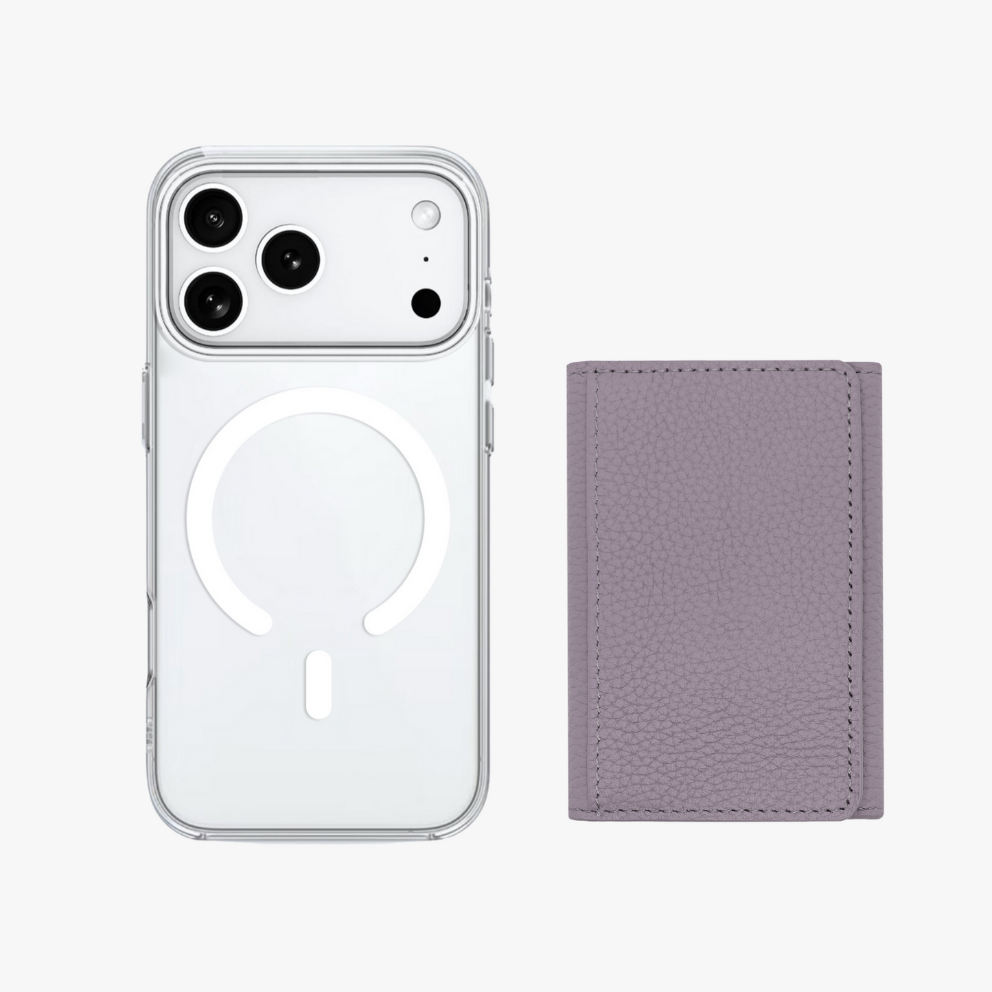 iPhone 17 Pro HD Clear Case with MagSafe Trifold Wallet Set