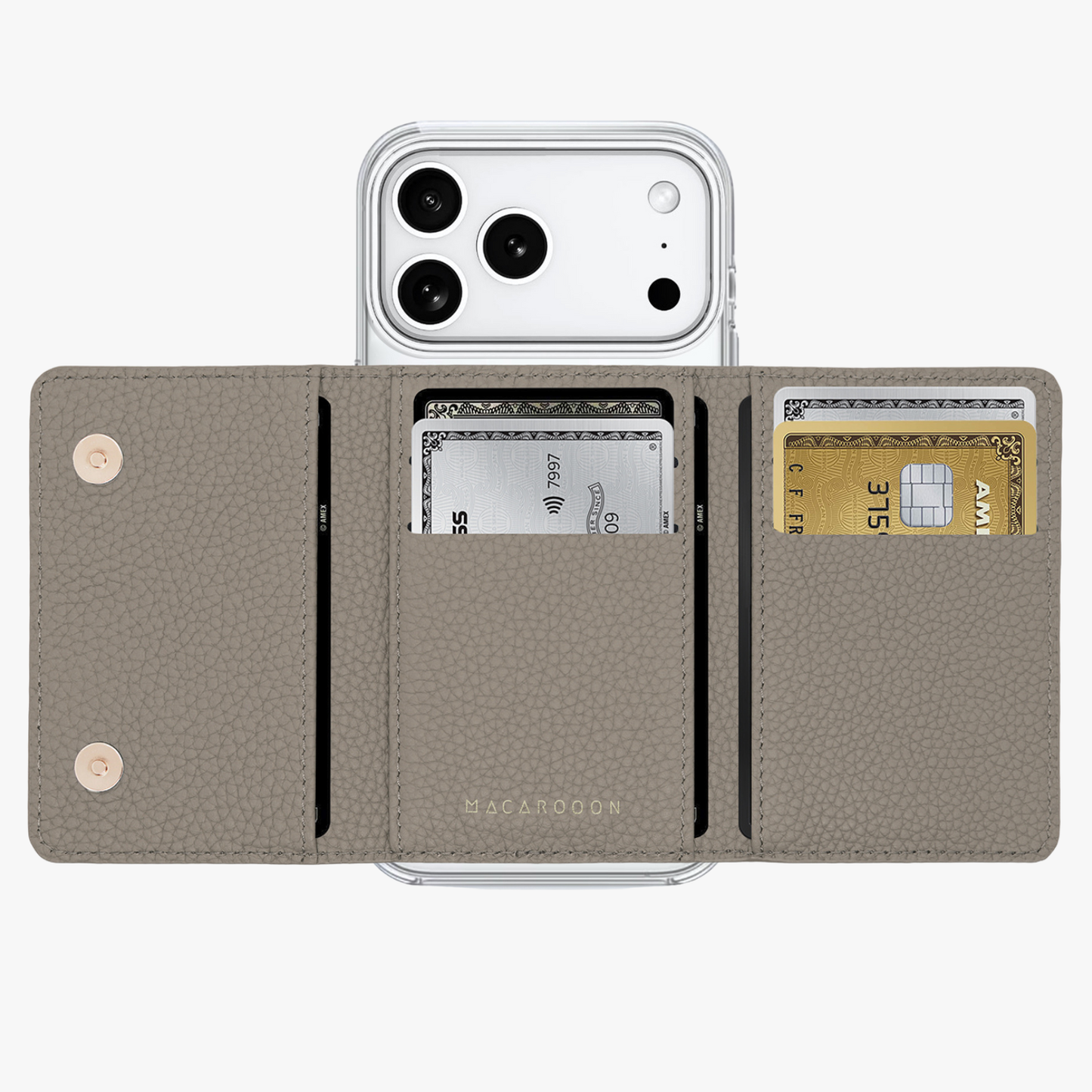 iPhone 17 Pro HD Clear Case with MagSafe Trifold Wallet Set