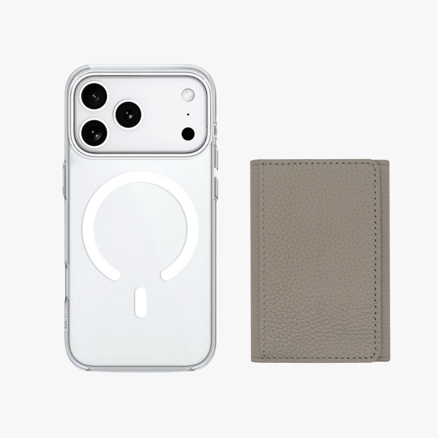 iPhone 17 Pro HD Clear Case with MagSafe Trifold Wallet Set