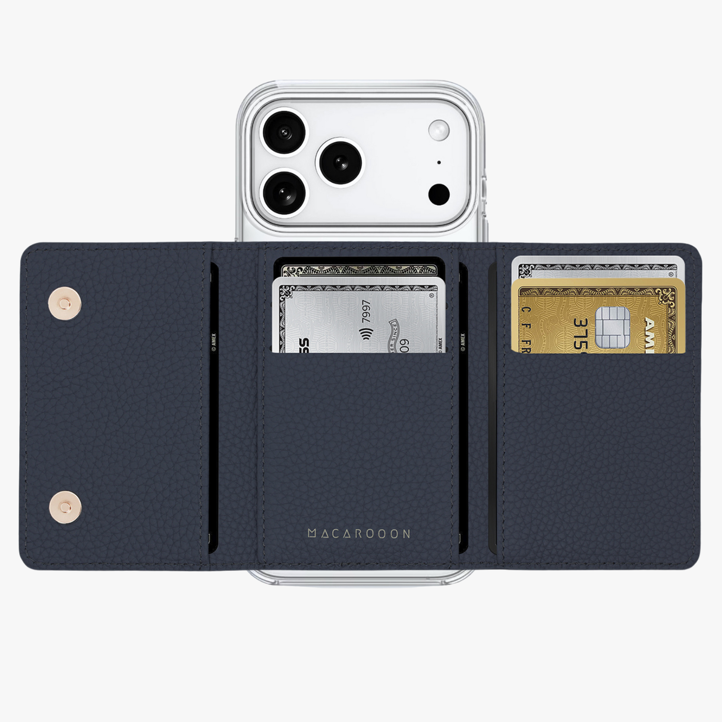 iPhone 17 Pro HD Clear Case with MagSafe Trifold Wallet Set