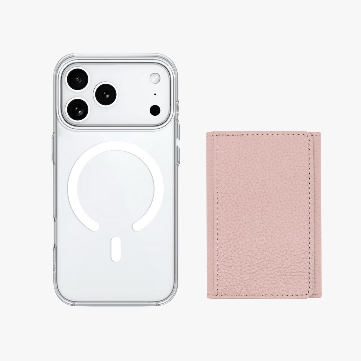 iPhone 17 Pro HD Clear Case with MagSafe Trifold Wallet Set