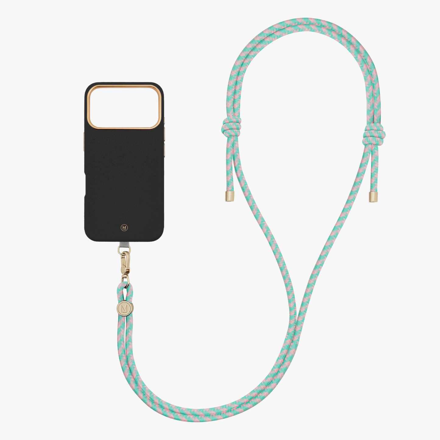 iPhone 17 Pro Leather MagSafe Case with Crossbody Rope Strap