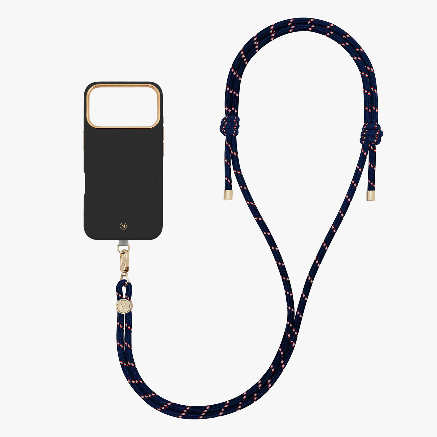 iPhone 17 Pro Leather MagSafe Case with Crossbody Rope Strap