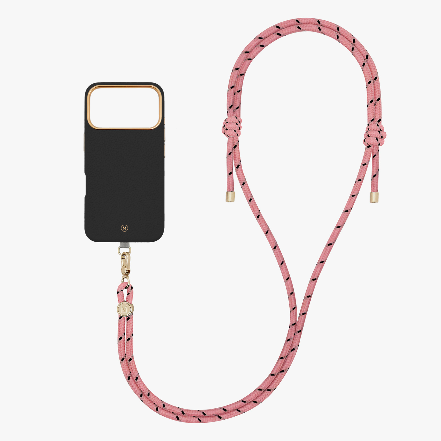 iPhone 17 Pro Leather MagSafe Case with Crossbody Rope Strap