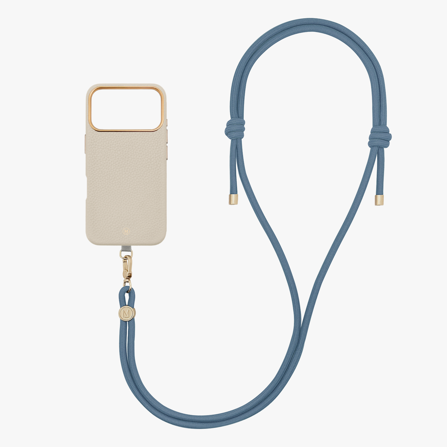 iPhone 17 Pro Leather MagSafe Case with Crossbody Rope Strap