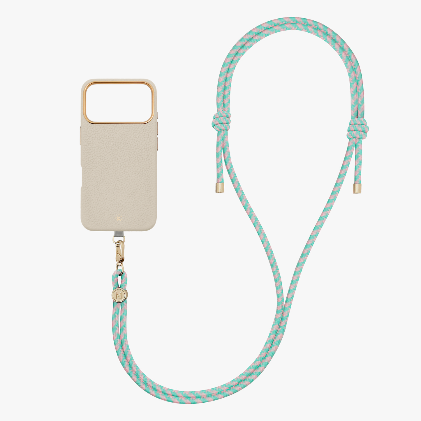 iPhone 17 Pro Leather MagSafe Case with Crossbody Rope Strap