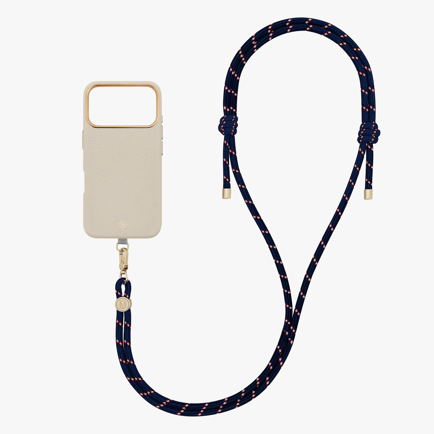 iPhone 17 Pro Leather MagSafe Case with Crossbody Rope Strap