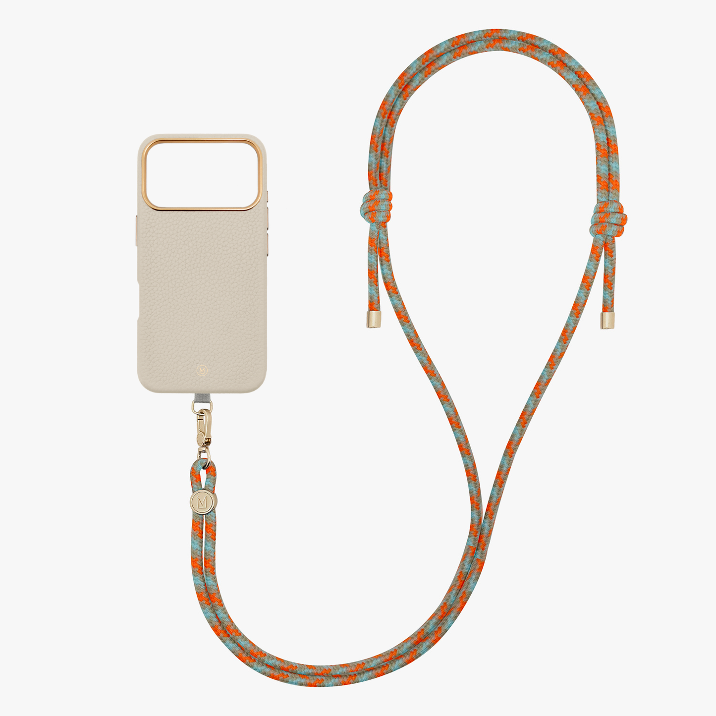 iPhone 17 Pro Leather MagSafe Case with Crossbody Rope Strap