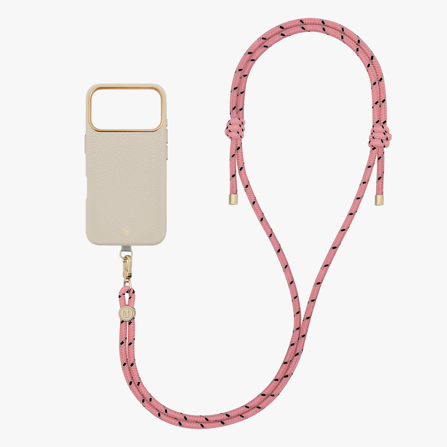 iPhone 17 Pro Leather MagSafe Case with Crossbody Rope Strap
