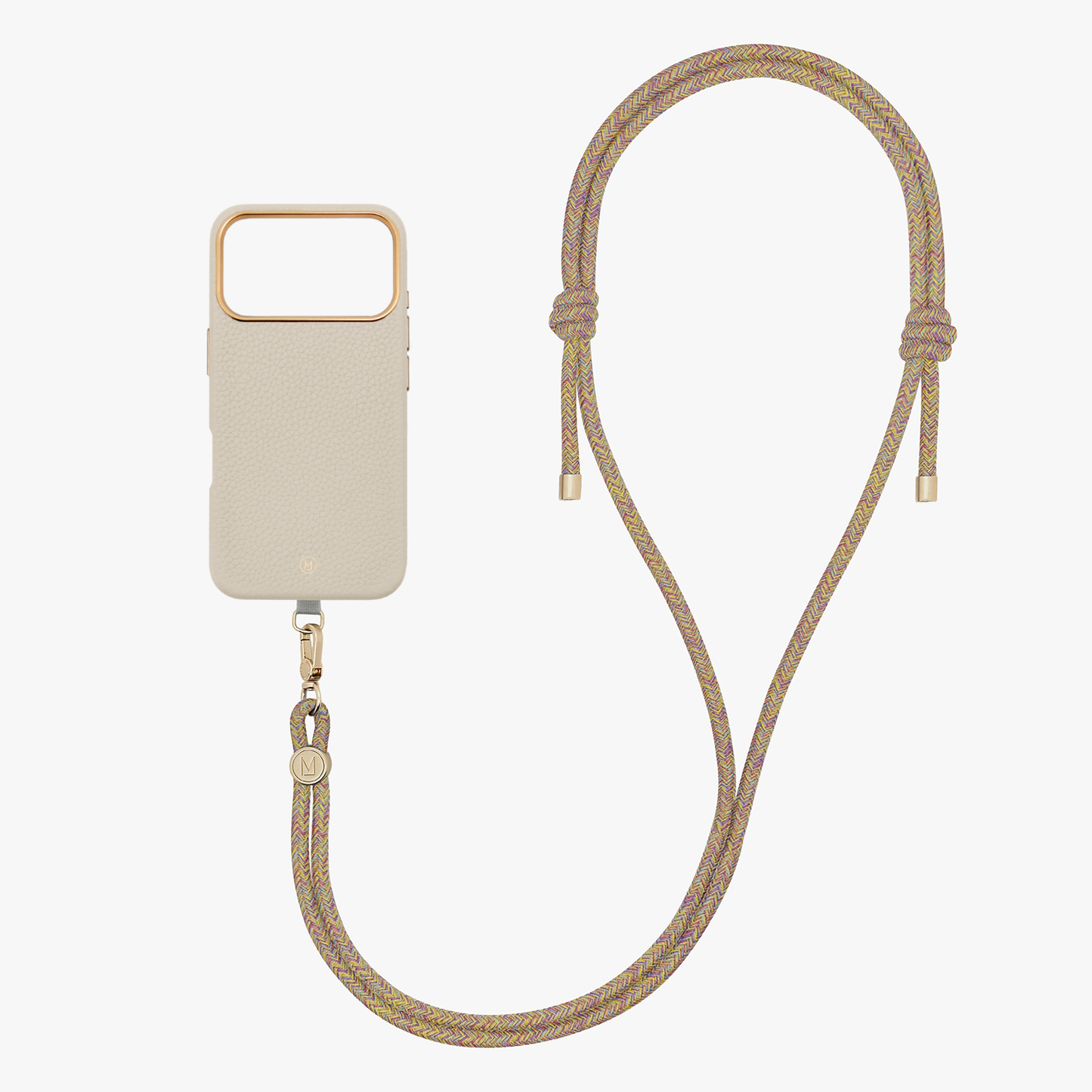 iPhone 17 Pro Leather MagSafe Case with Crossbody Rope Strap