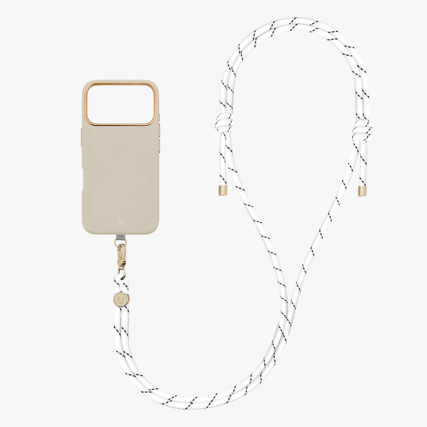 iPhone 17 Pro Leather MagSafe Case with Crossbody Rope Strap