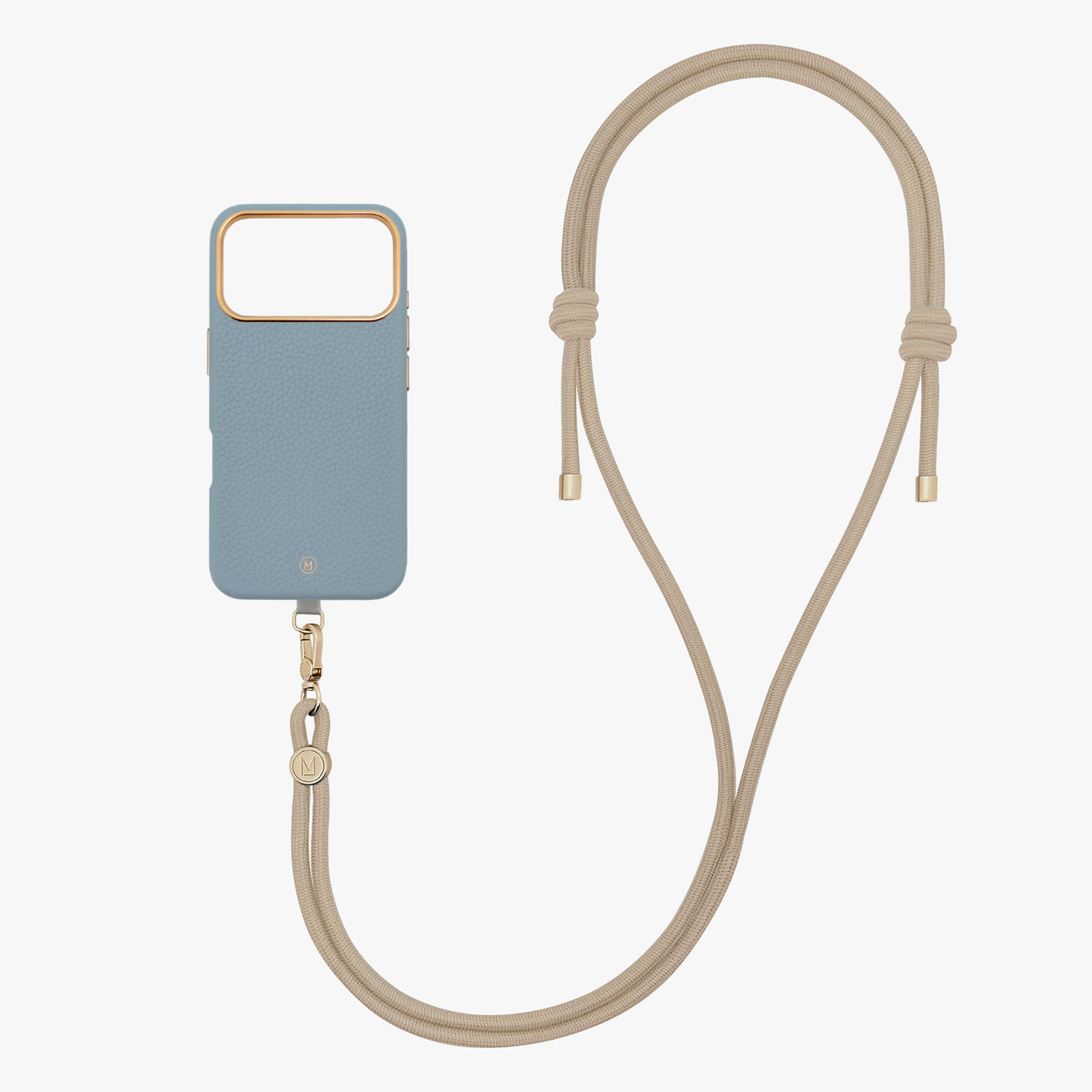 iPhone 17 Pro Leather MagSafe Case with Crossbody Rope Strap