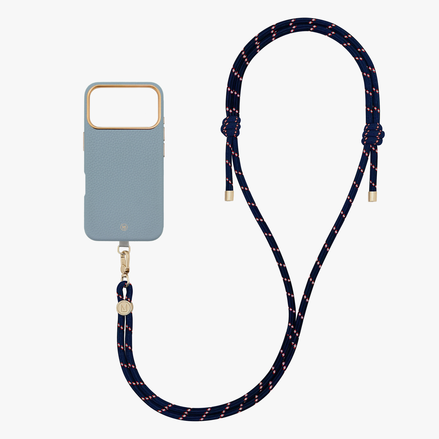 iPhone 17 Pro Leather MagSafe Case with Crossbody Rope Strap