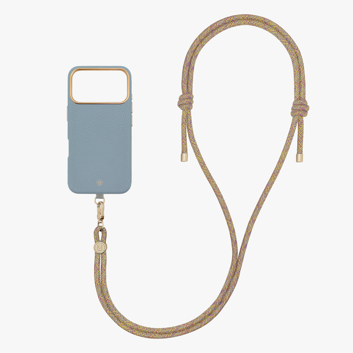iPhone 17 Pro Leather MagSafe Case with Crossbody Rope Strap