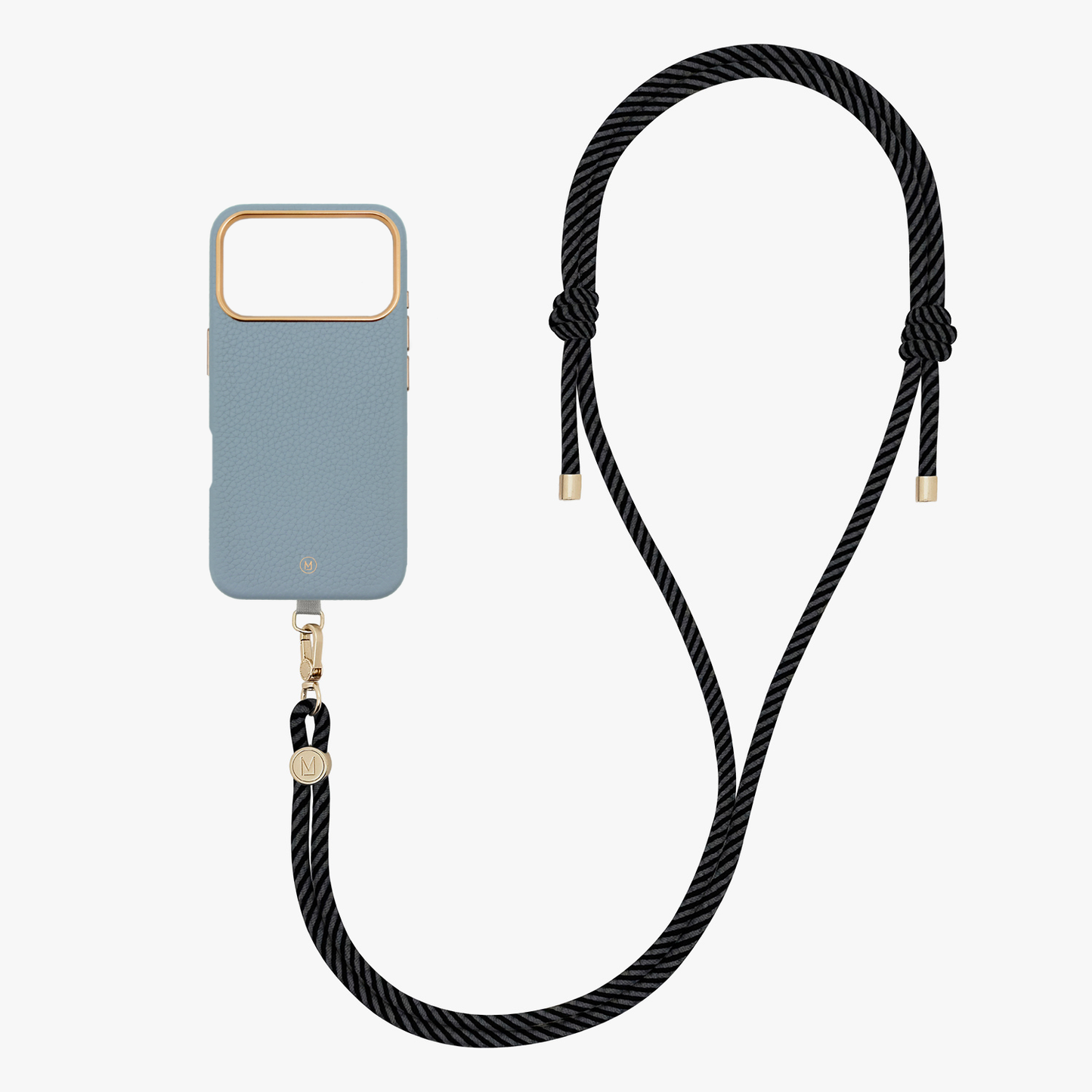 iPhone 17 Pro Leather MagSafe Case with Crossbody Rope Strap