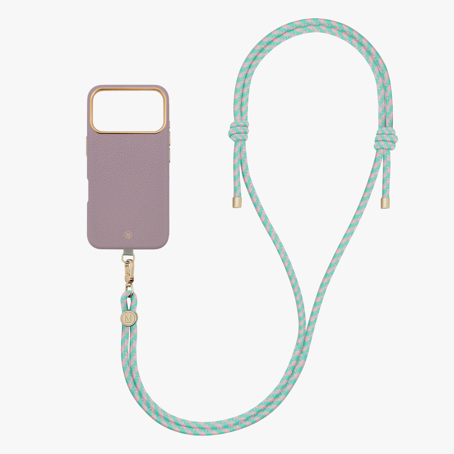 iPhone 17 Pro Leather MagSafe Case with Crossbody Rope Strap