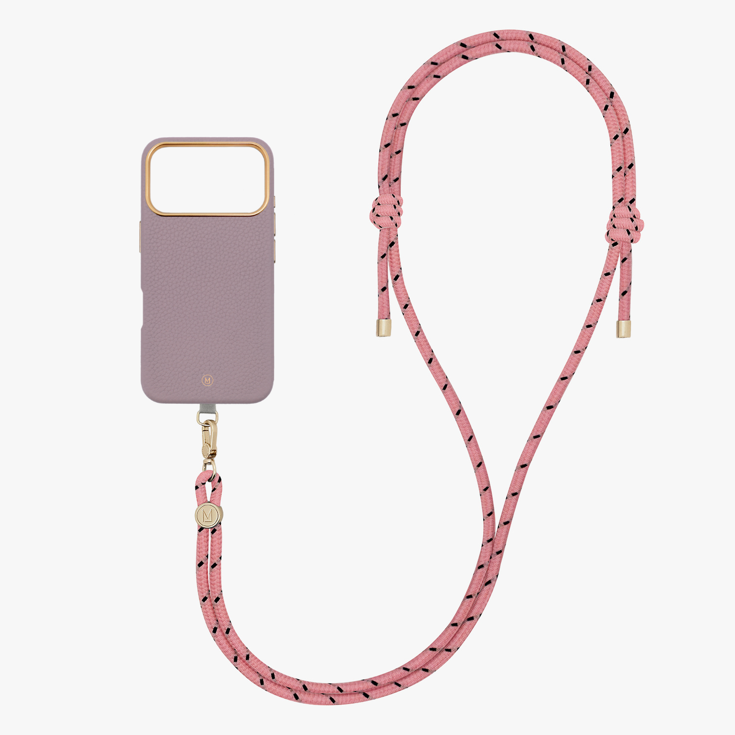 iPhone 17 Pro Leather MagSafe Case with Crossbody Rope Strap