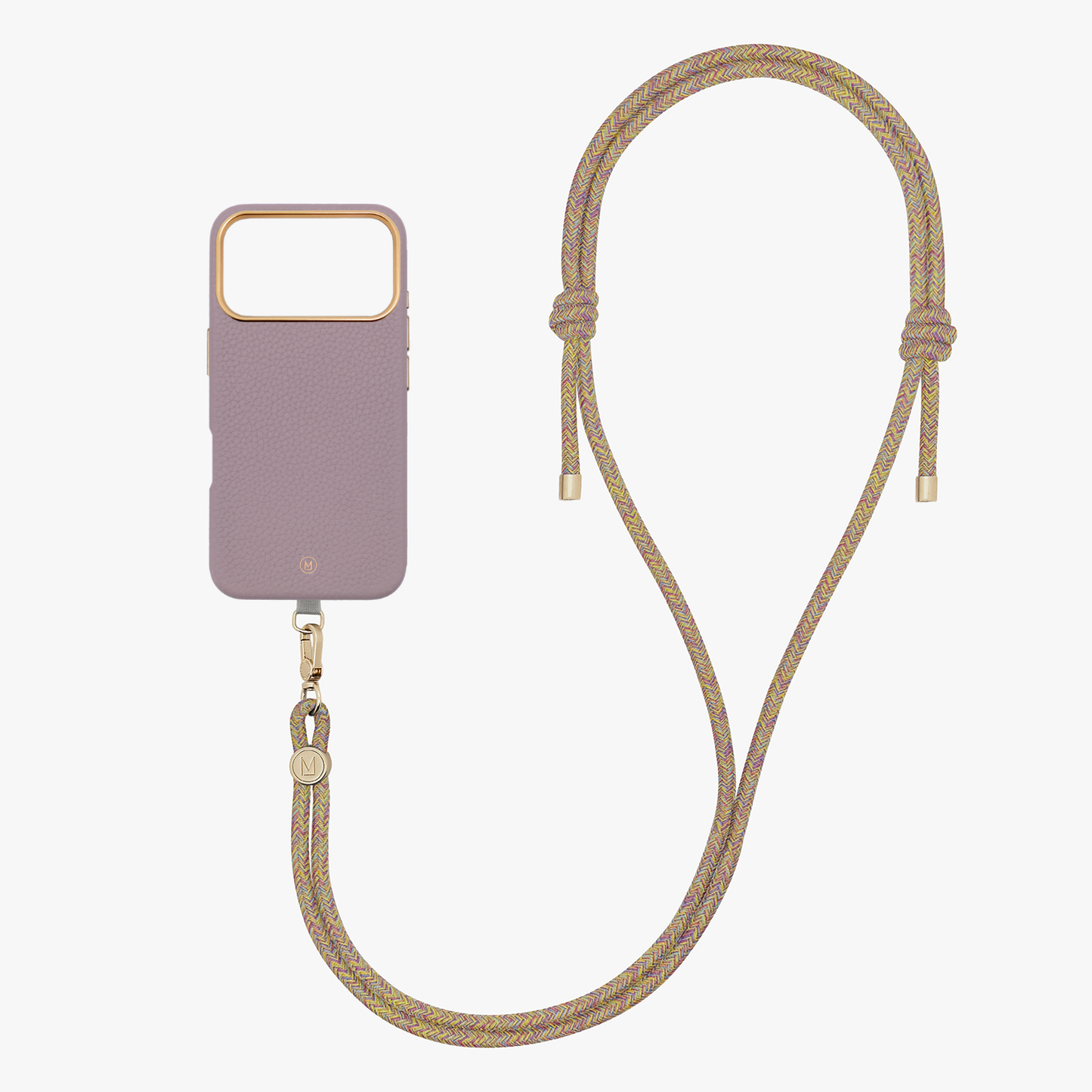 iPhone 17 Pro Leather MagSafe Case with Crossbody Rope Strap