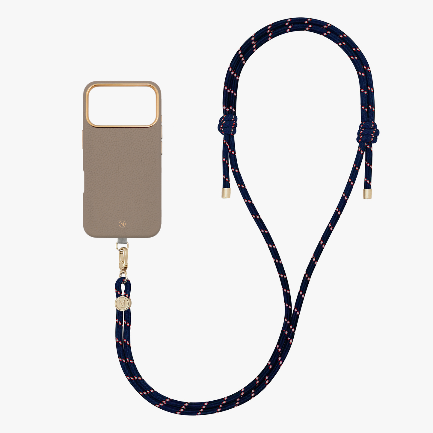 iPhone 17 Pro Leather MagSafe Case with Crossbody Rope Strap