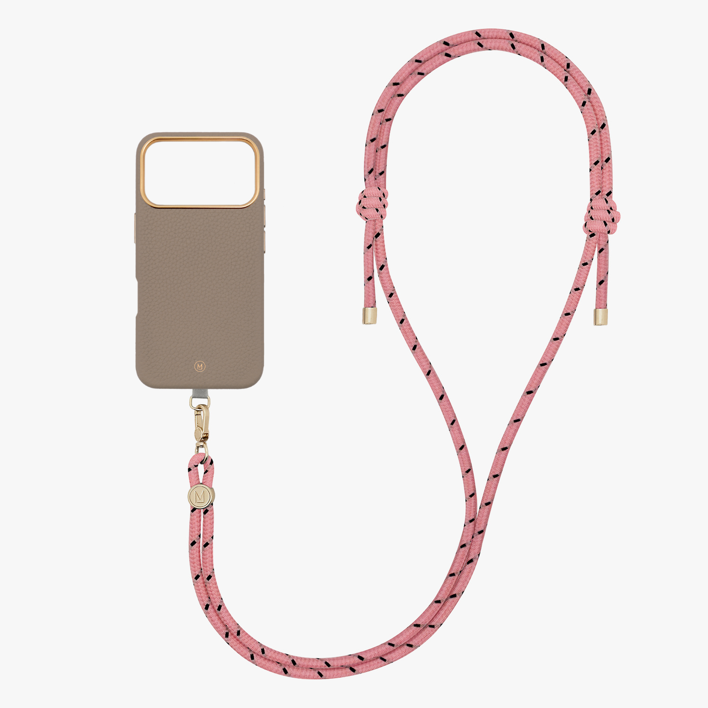 iPhone 17 Pro Leather MagSafe Case with Crossbody Rope Strap