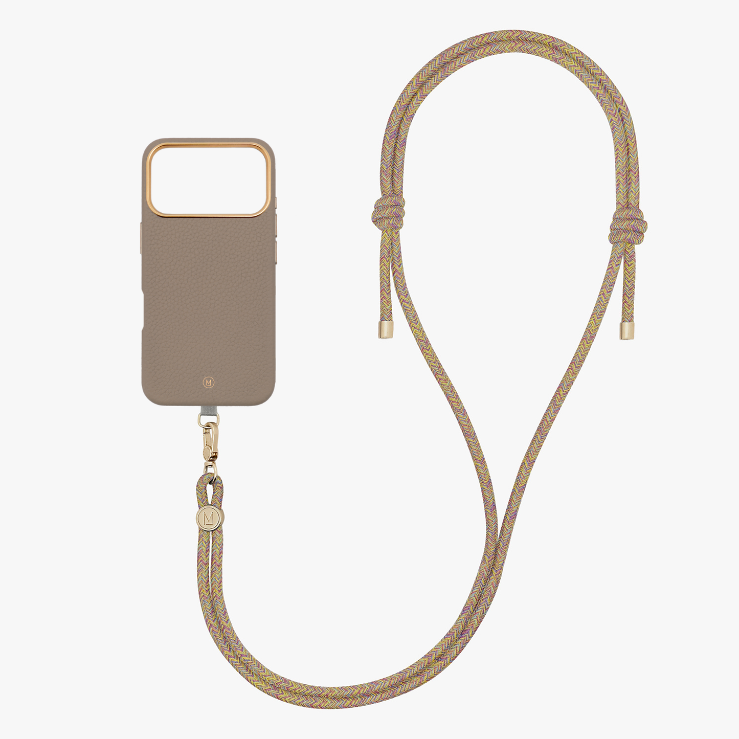 iPhone 17 Pro Leather MagSafe Case with Crossbody Rope Strap
