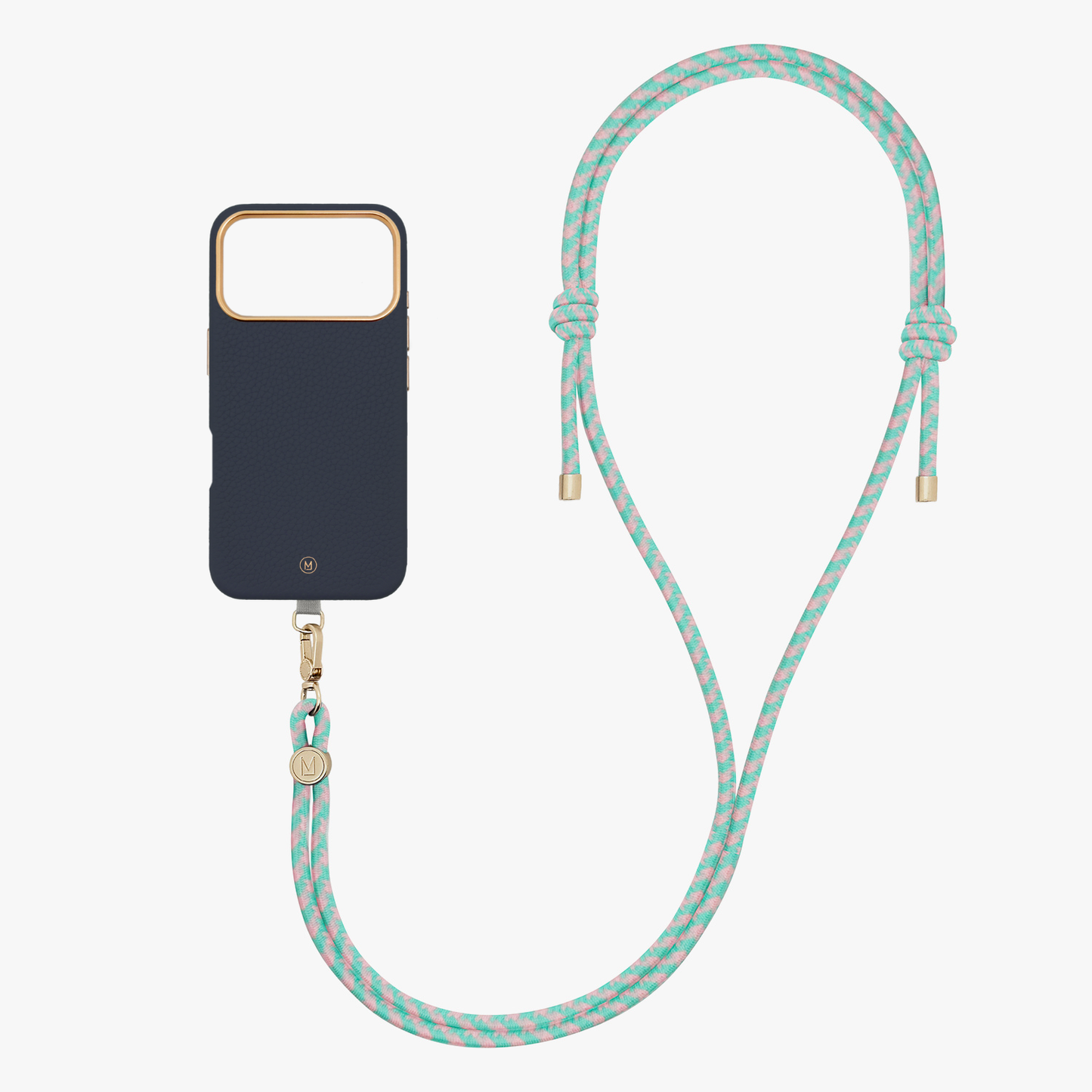 iPhone 17 Pro Leather MagSafe Case with Crossbody Rope Strap