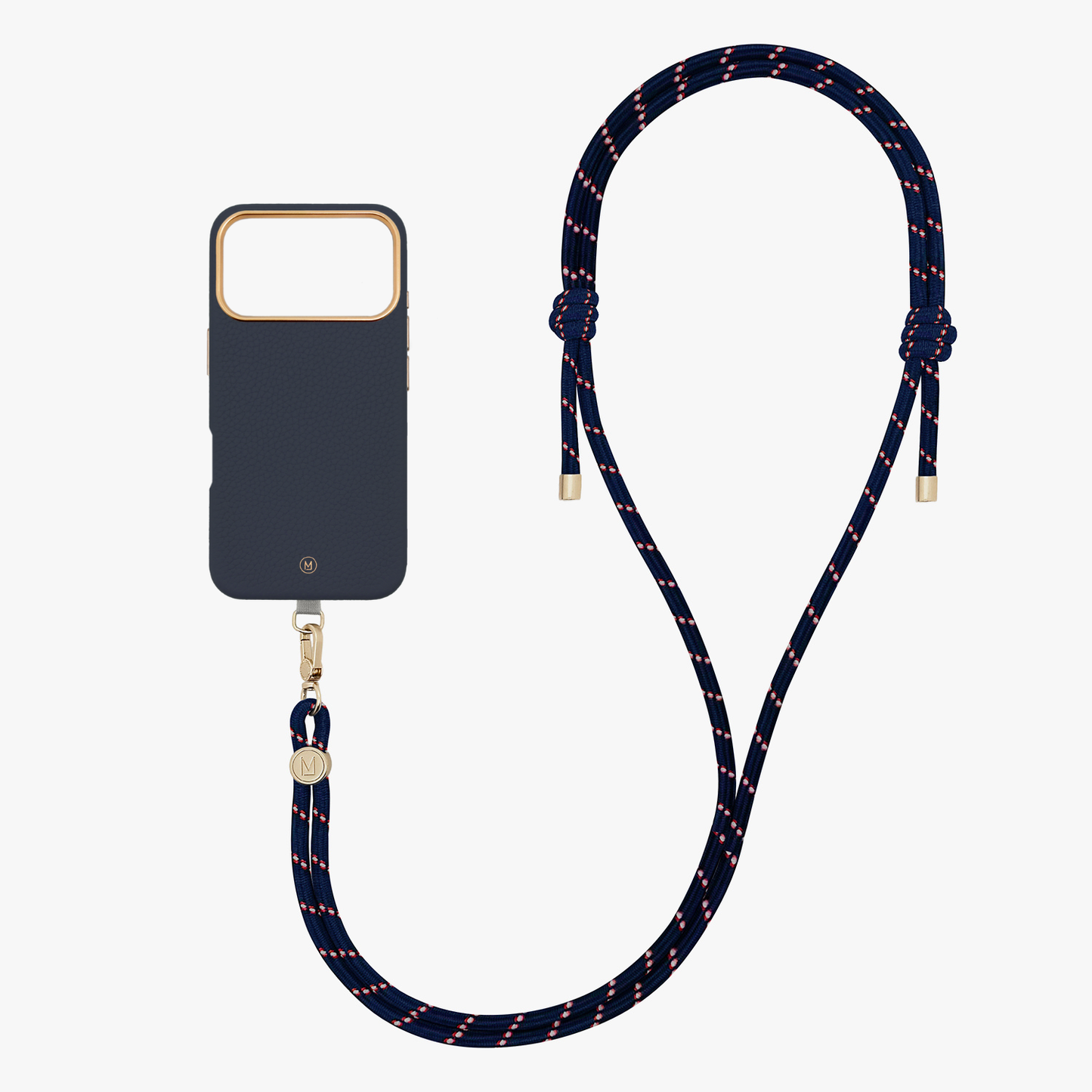 iPhone 17 Pro Leather MagSafe Case with Crossbody Rope Strap