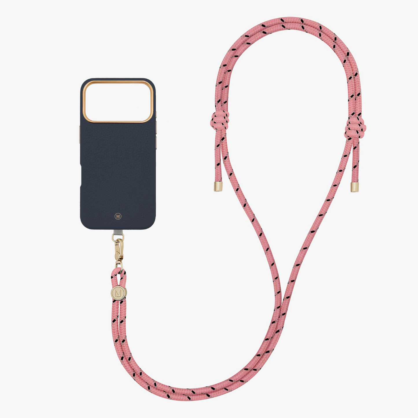 iPhone 17 Pro Leather MagSafe Case with Crossbody Rope Strap