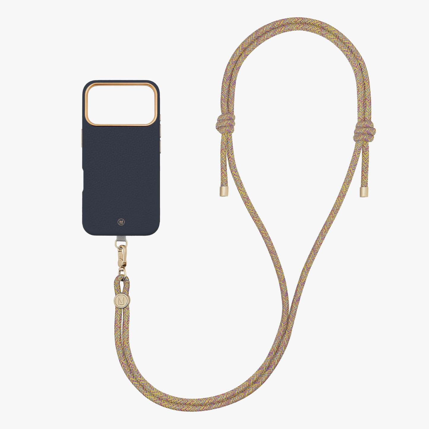 iPhone 17 Pro Leather MagSafe Case with Crossbody Rope Strap