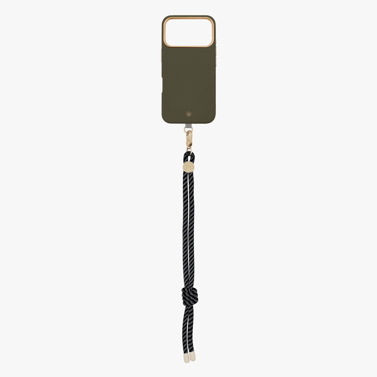 iPhone 17 Pro Leather MagSafe Case with Wrist Rope Strap