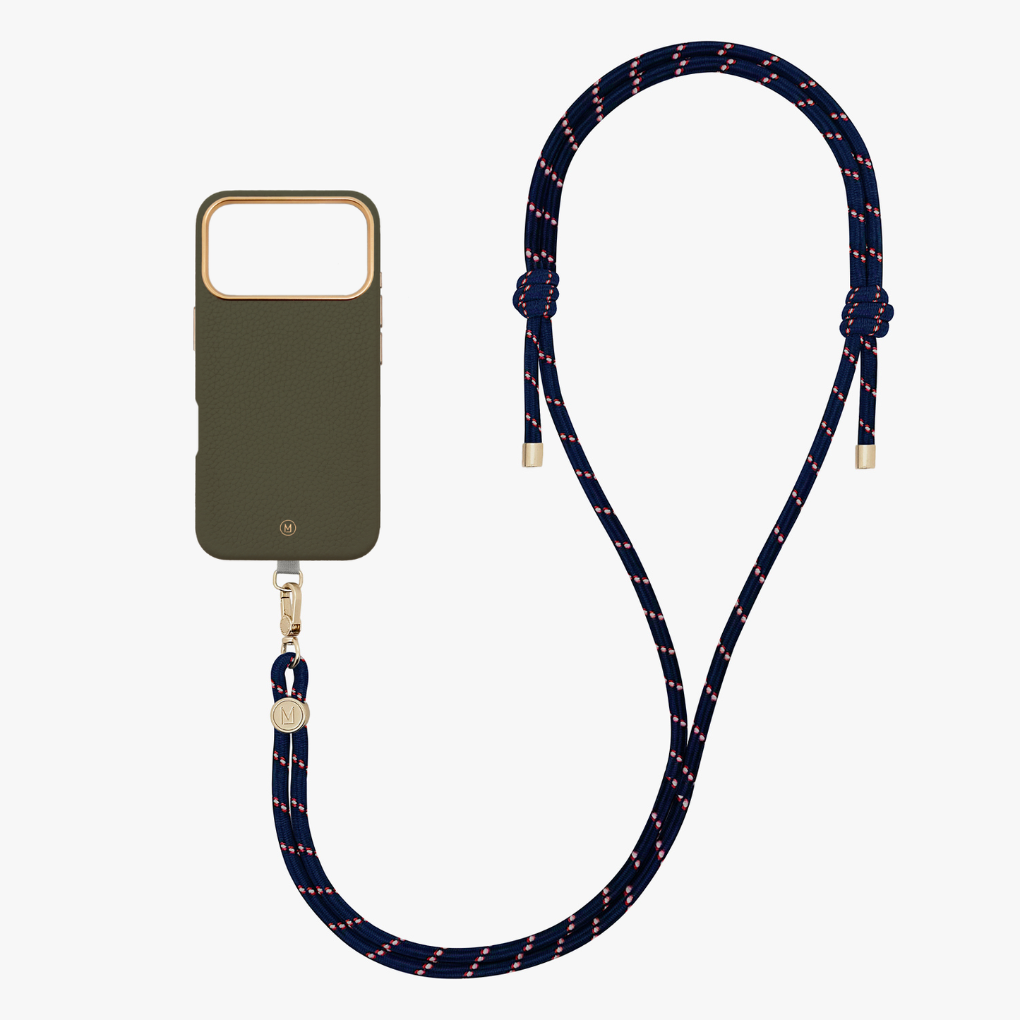 iPhone 17 Pro Leather MagSafe Case with Crossbody Rope Strap