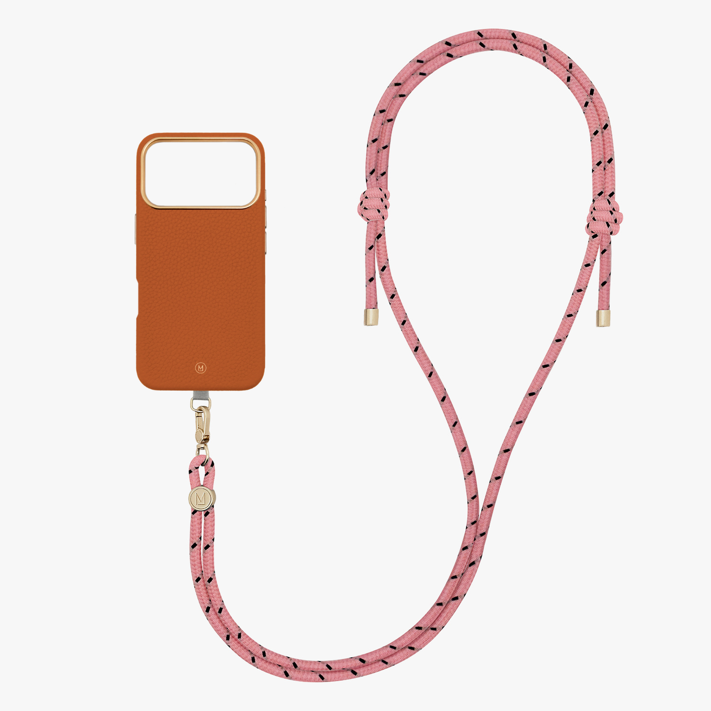 iPhone 17 Pro Leather MagSafe Case with Crossbody Rope Strap