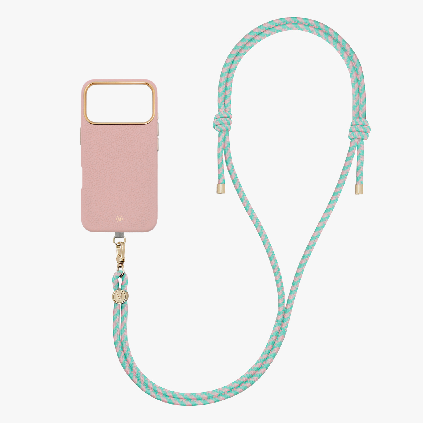 iPhone 17 Pro Leather MagSafe Case with Crossbody Rope Strap
