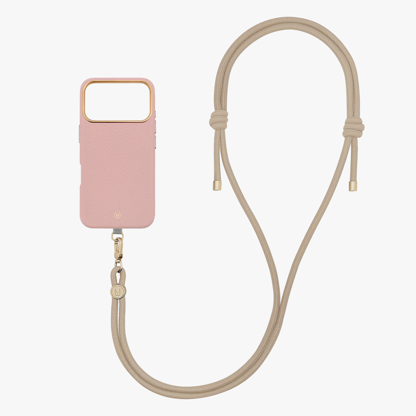 iPhone 17 Pro Leather MagSafe Case with Crossbody Rope Strap