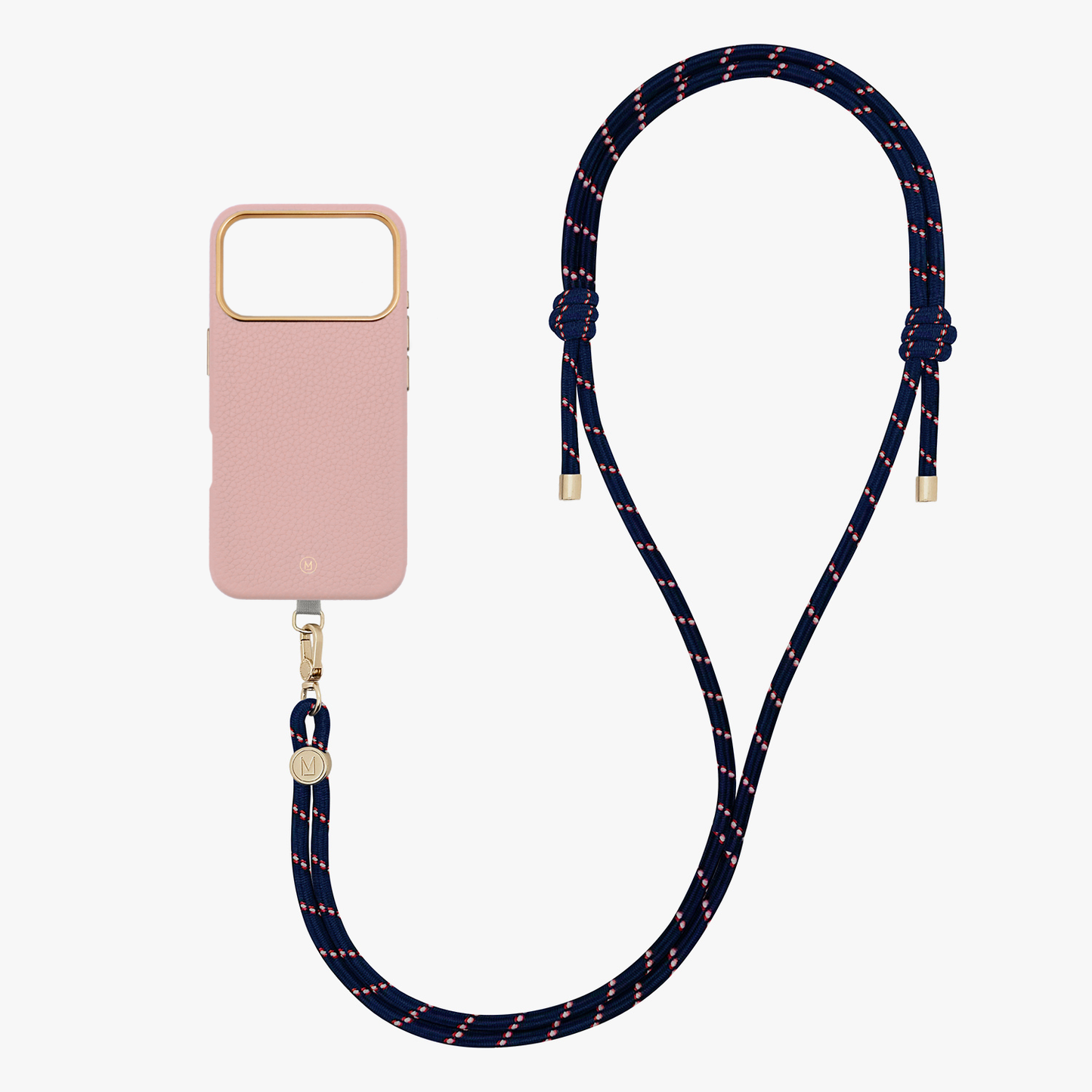 iPhone 17 Pro Leather MagSafe Case with Crossbody Rope Strap