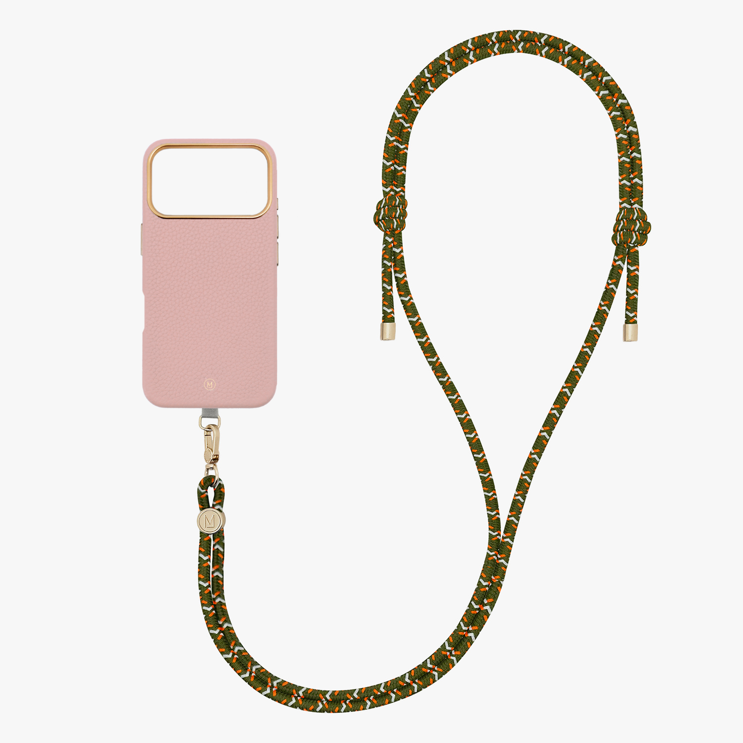 iPhone 17 Pro Leather MagSafe Case with Crossbody Rope Strap