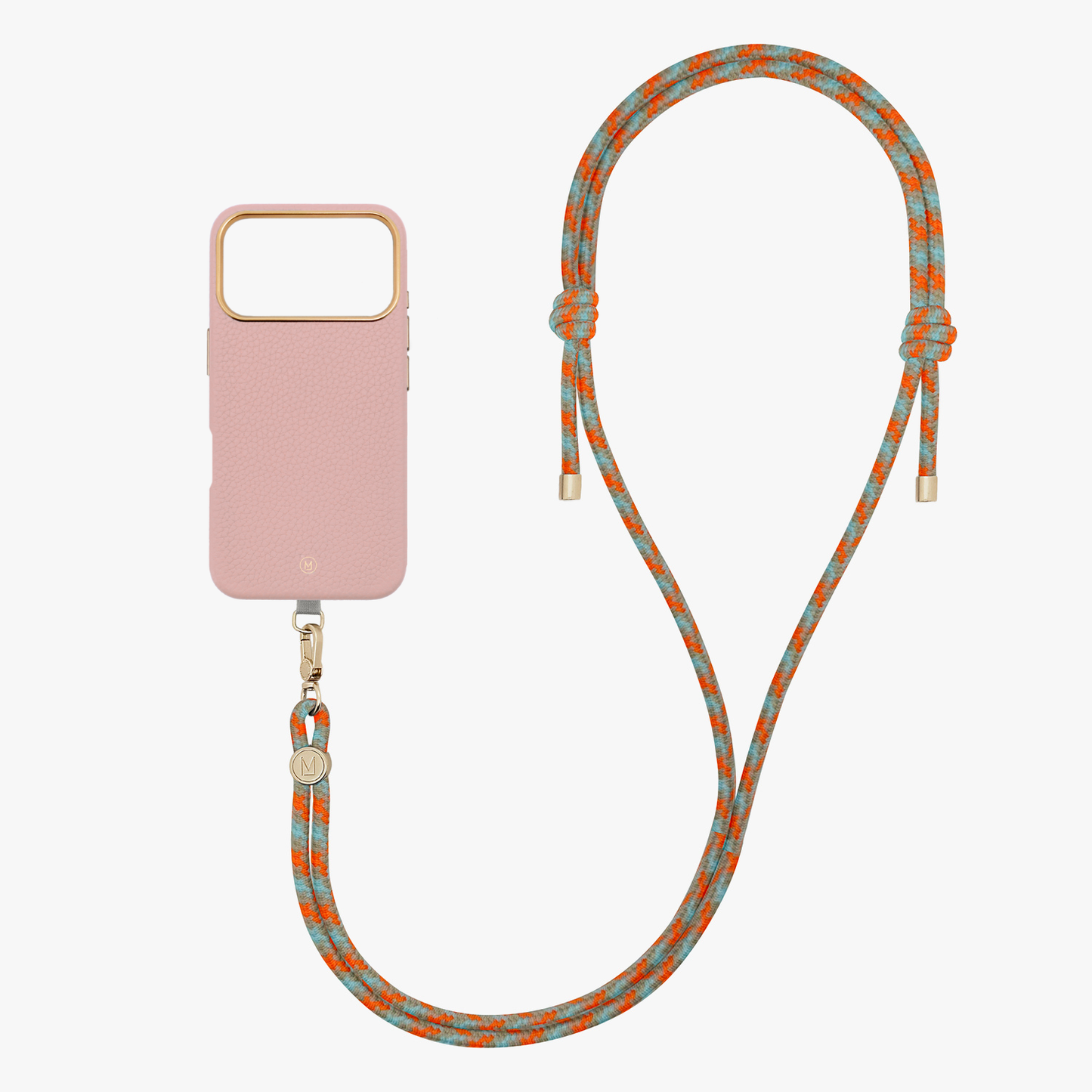 iPhone 17 Pro Leather MagSafe Case with Crossbody Rope Strap
