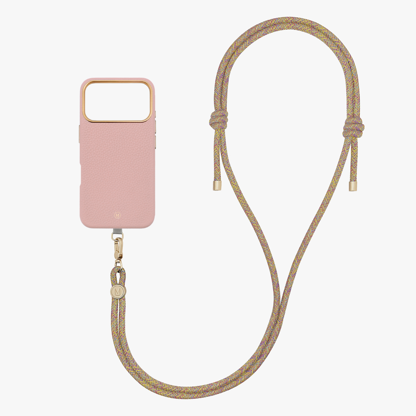 iPhone 17 Pro Leather MagSafe Case with Crossbody Rope Strap