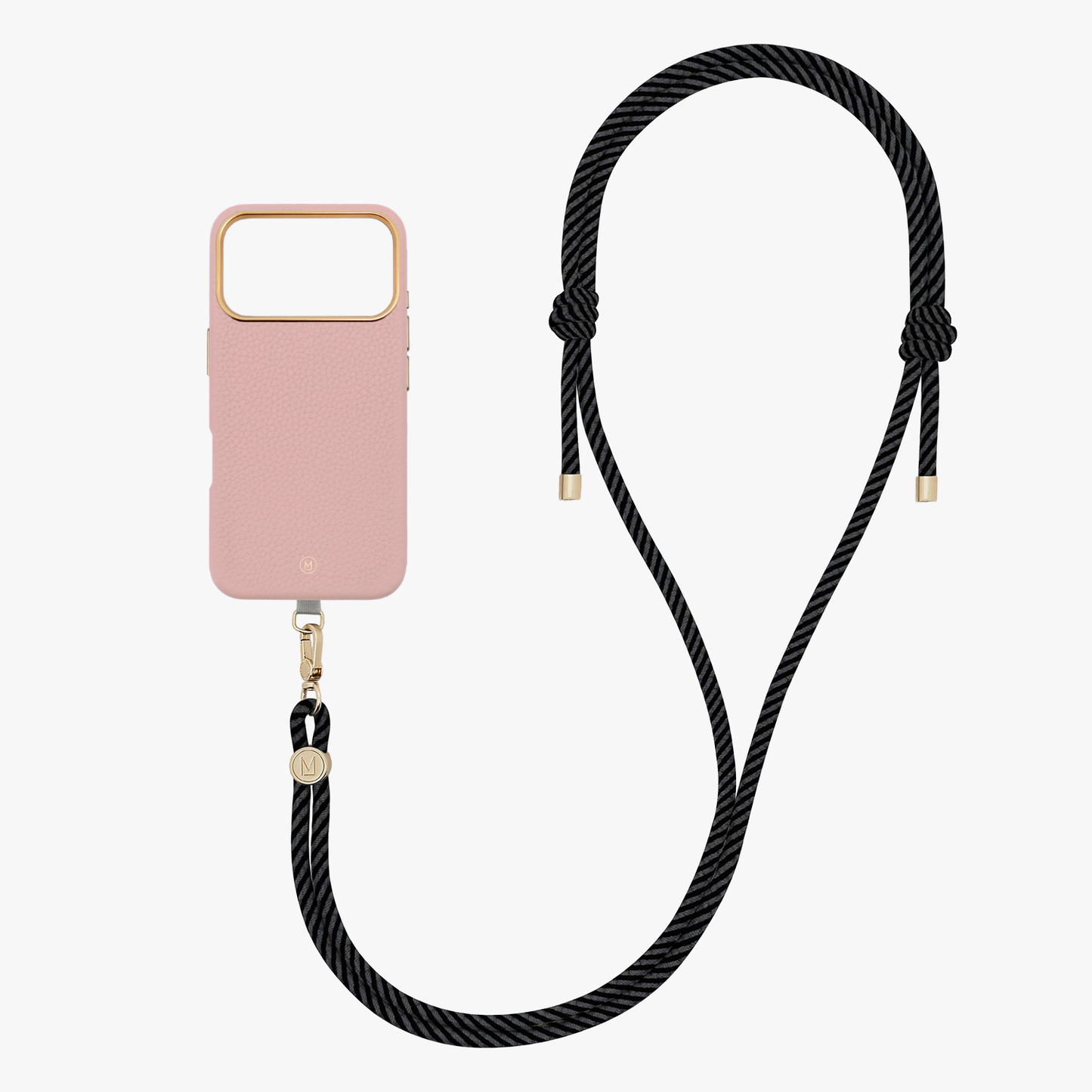 iPhone 17 Pro Leather MagSafe Case with Crossbody Rope Strap