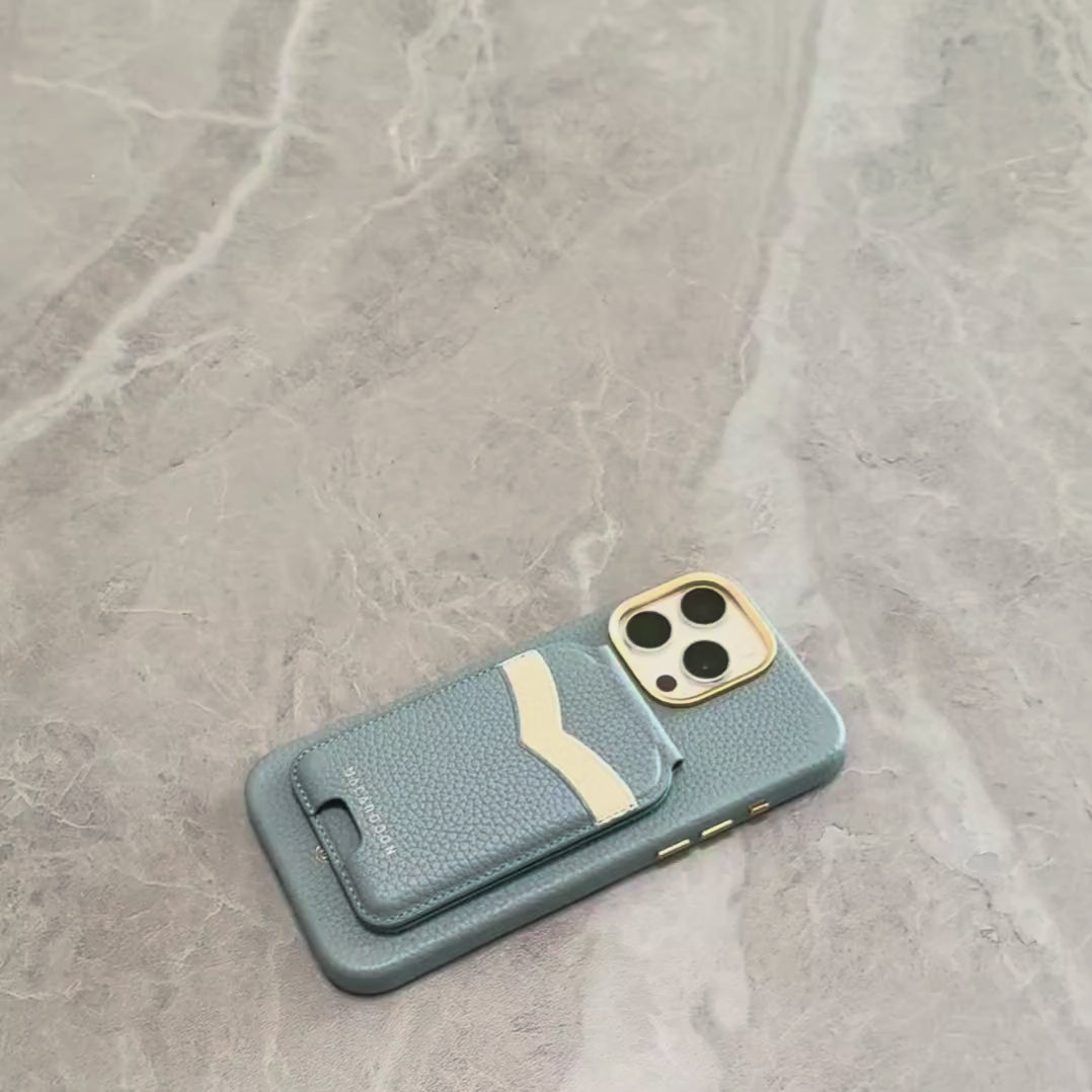 iPhone 17 Pro Leather MagSafe Case + Leather MagSafe Wallet Stand with Mirror