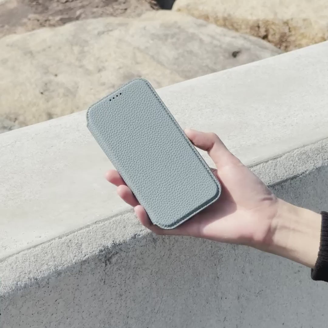 Sleek iPhone 16 Pro MagSafe Leather Flip Cover with Leather Case