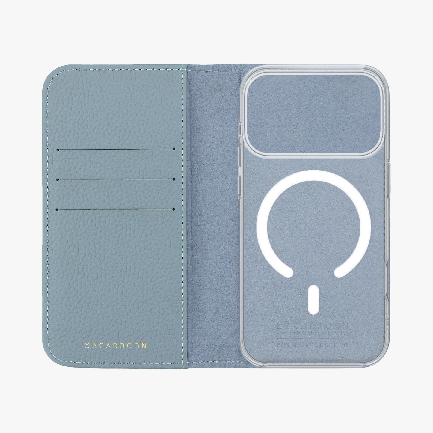 iPhone 17 Pro MagSafe Leather Flip Cover with Clear Case