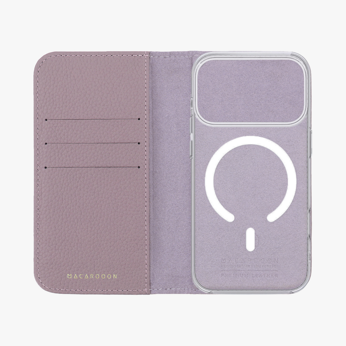 iPhone 17 Pro MagSafe Leather Flip Cover with Clear Case