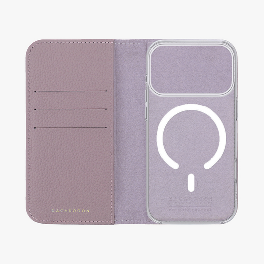 iPhone 17 Pro MagSafe Leather Flip Cover with Clear Case