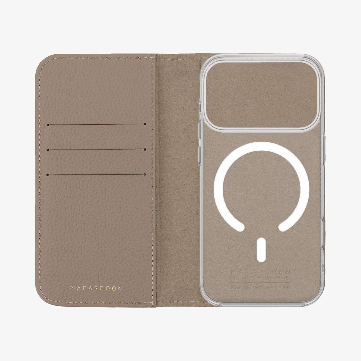 iPhone 17 Pro MagSafe Leather Flip Cover with Clear Case