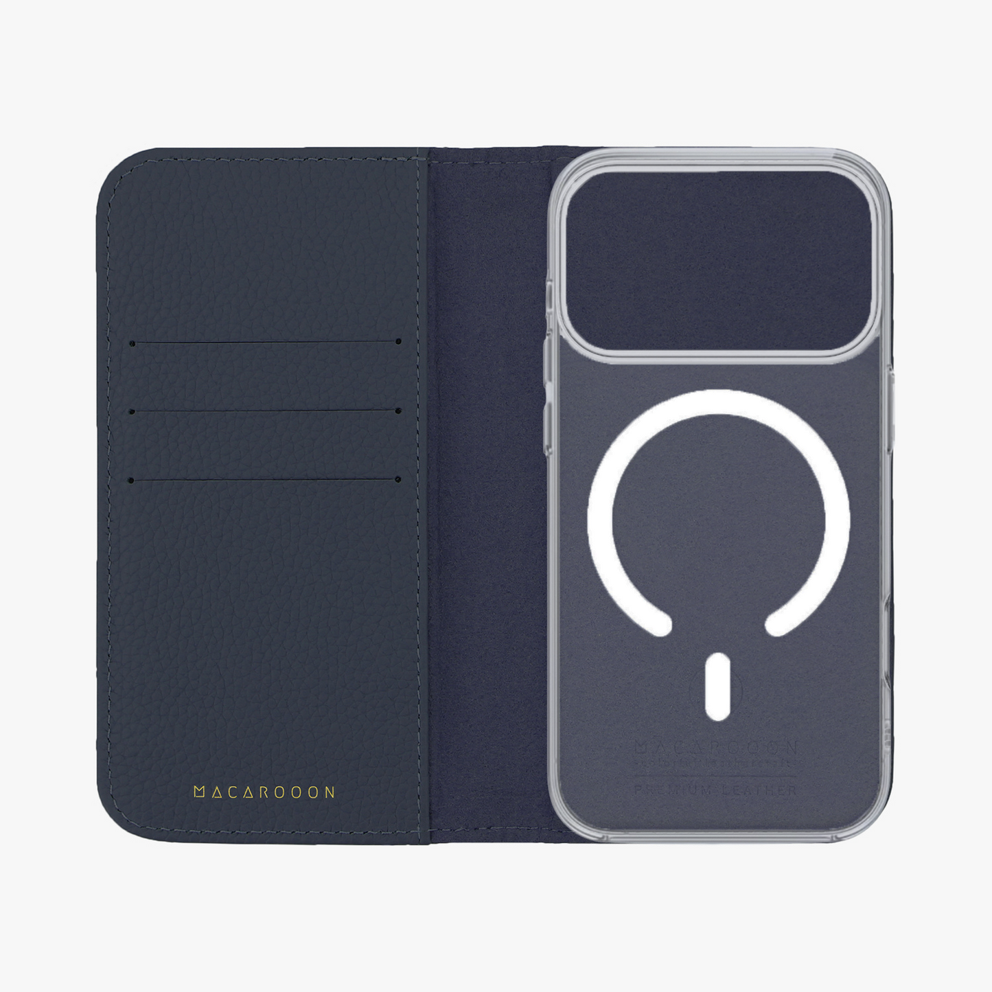 iPhone 17 Pro MagSafe Leather Flip Cover with Clear Case