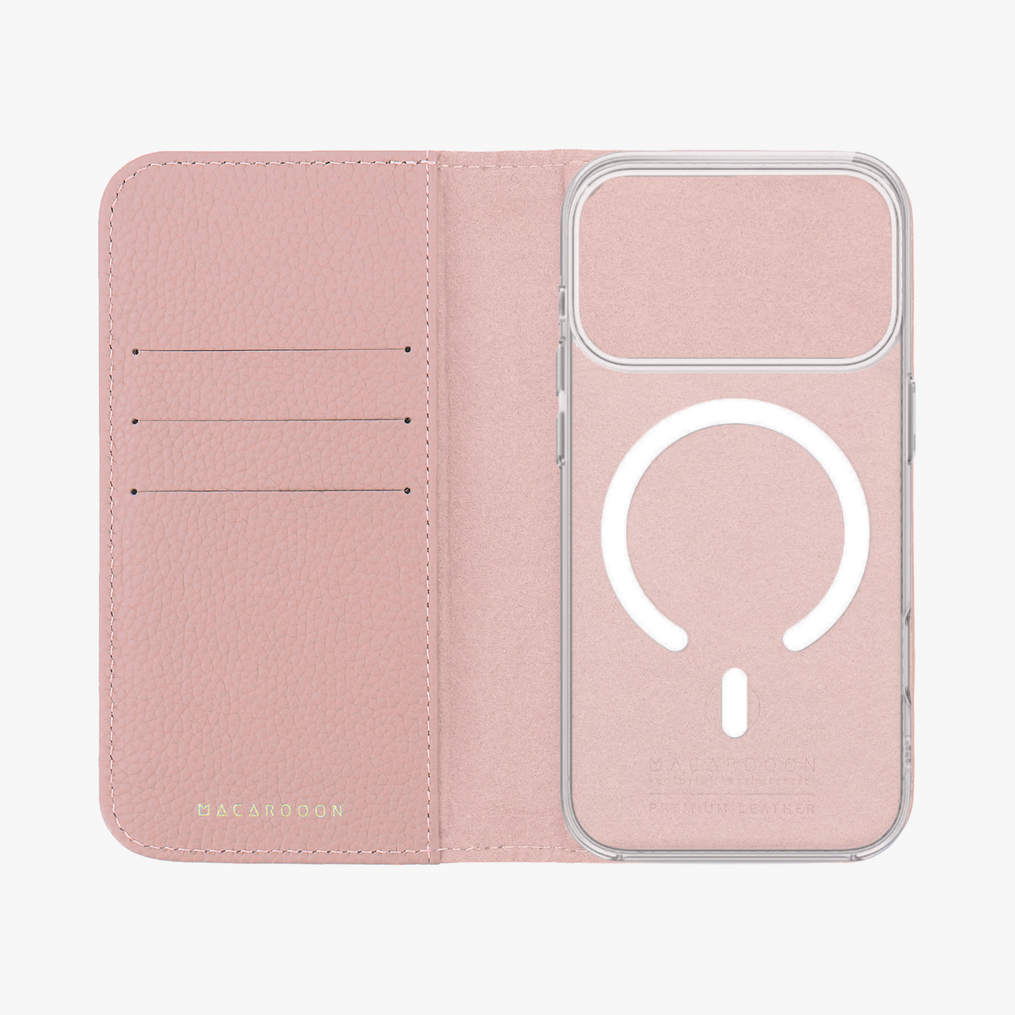 iPhone 17 Pro MagSafe Leather Flip Cover with Clear Case